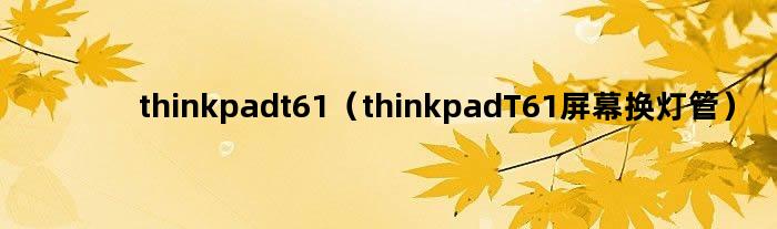 thinkpadt61（thinkpadT61屏幕换灯管）
